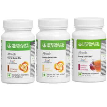 Herbalife Afresh Energy Drink Mix – Pack of 3 (Cinnamon,Ginger&Kahwa)