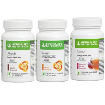 Herbalife Afresh Energy Drink Mix – Pack of 3 (Kahwa,Peach&Elaichi)