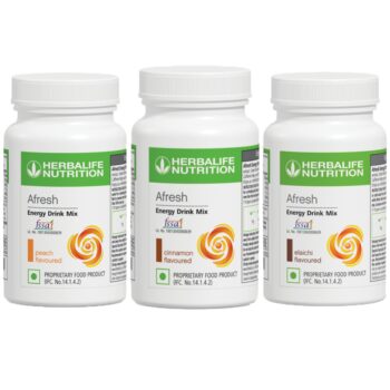 Herbalife Afresh Energy Drink Mix – Pack of 3 (Peach,Cinnamon&Elaichi)