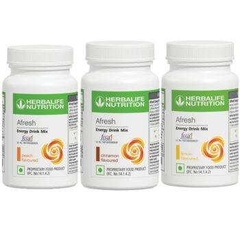 Herbalife Afresh Energy Drink Mix – Pack of 3 (Peach,Cinnamon&Lemon)