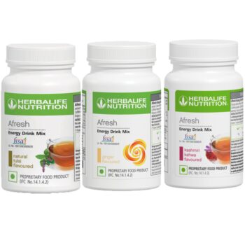 Herbalife Afresh Energy Drink Mix – Pack of 3 (Tulsi,Ginger&Kahwa)